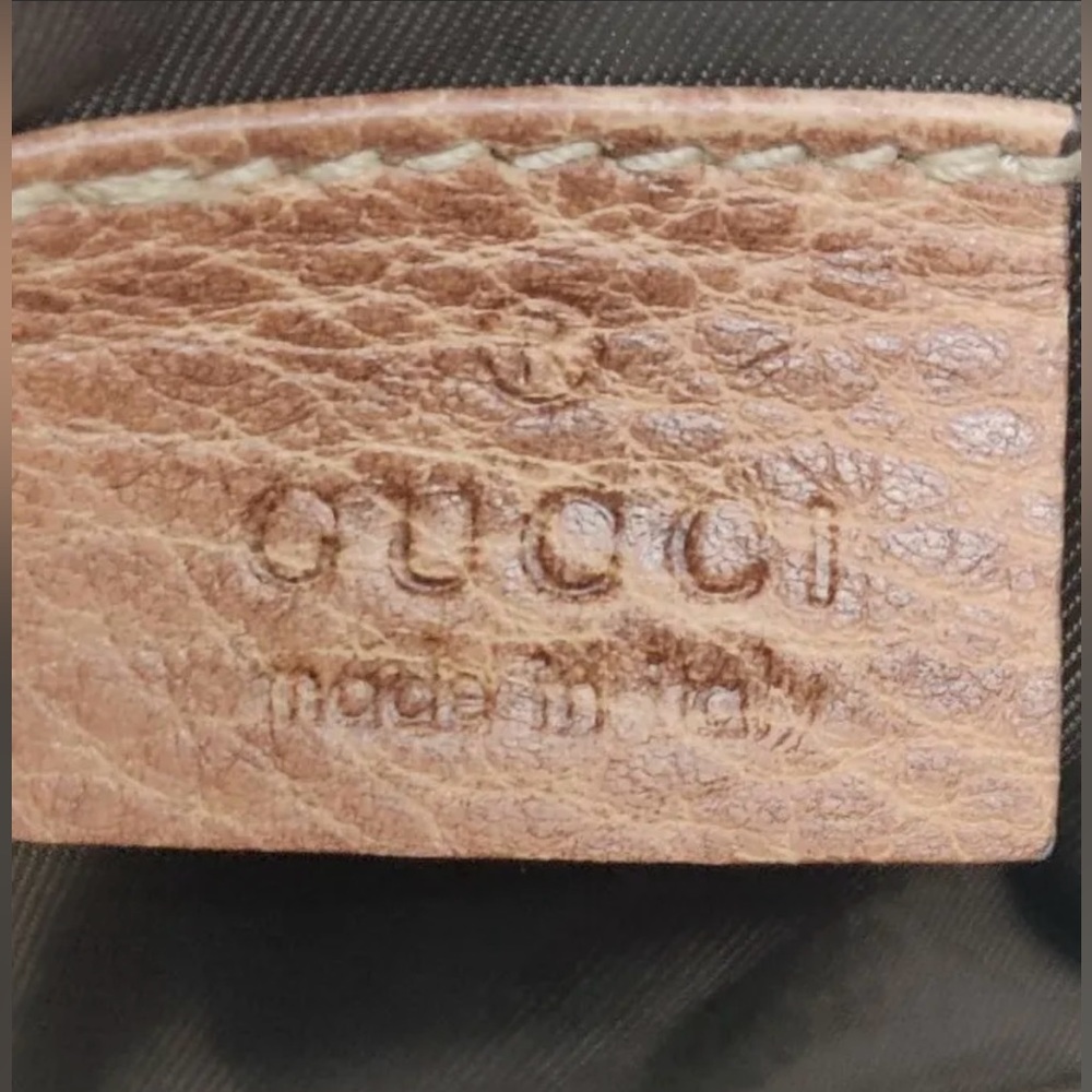 Gucci Vintage Guccissima Brown Leather Bamboo Wristlet. - Picture 2 of 11